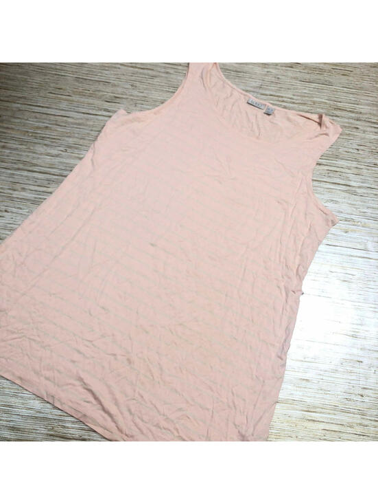 LOGO by Lori Goldstein Tops - 3513 LOGO by Lori Goldstein long Knit layering Tank PEACH STRIPE sz XL